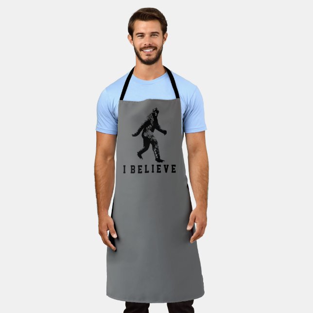 Tablier Bigfoot je crois texte personnalisable (Porté)