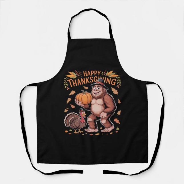 Tablier Bigfoot Turquie Citrouille Thanksgiving Day Classi (Recto)
