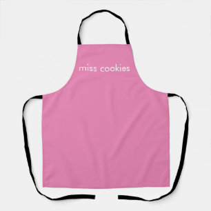 Tablier biscuits à manches personnalisés - rose simple - g