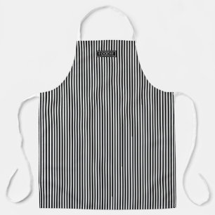 Tablier Bistro Foodie Black And White Café Stripe Motif