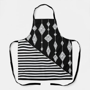 Tablier Black and white, abstract, geometric, simple, scan