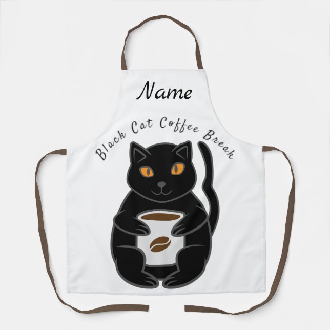 Tablier Black Cat Coffee Break Thunder_Cove  (Recto)