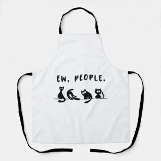 Tablier black cat funny womens ew people meowy cat lovers