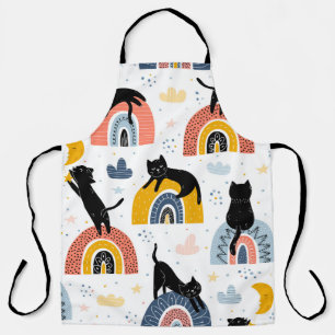 Tablier Black Cats Rainbows Motif Imaginaire