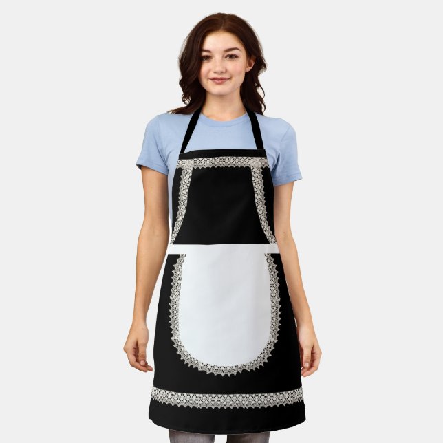 Tablier Black | Costume de femme de ménage française en de (Porté)
