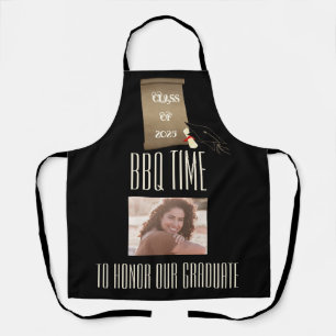 Tablier Black Gold BBQ honore la photo des diplômés