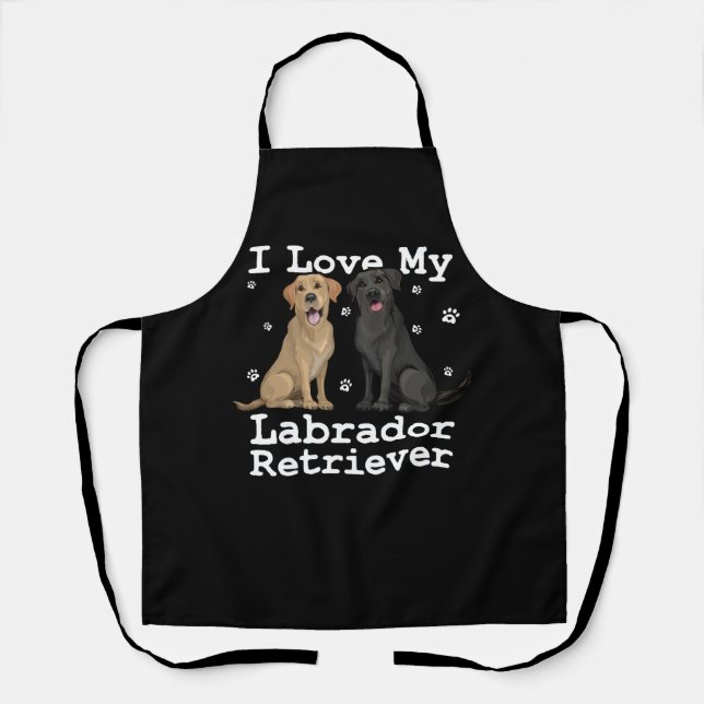 Tablier Black Lab Labrador Retriever Dog Shirt I Love My P (Recto)