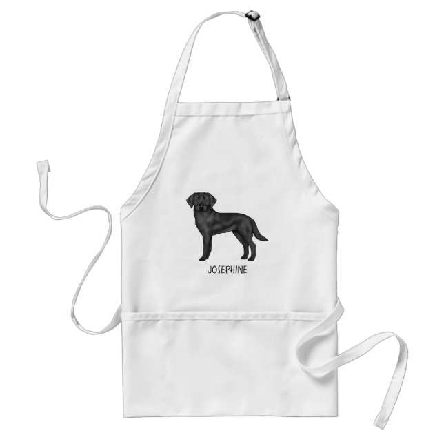 Tablier Black Labrador Retriever mignon chien avec nom per (Devant)