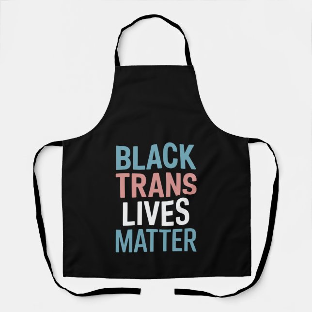 Tablier Black Trans LGBTQ Support Vit Matière Transgenre (Recto)