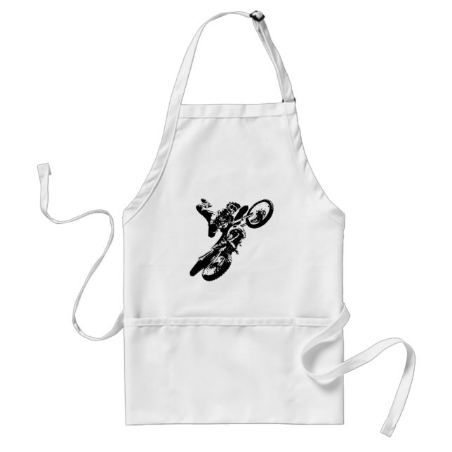 Tablier Black White Pop Art Motocross Motorcyle Sport (Devant)