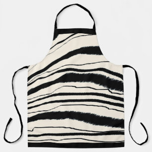 Tablier BLANC NOIR ZEBRA STRIPE Chef Artisanat