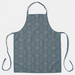 Tablier Bleu Beige Et Gris Motif Alternatif Design