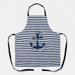 Tablier Bleu bleu marine Blancs et Ancre bleue