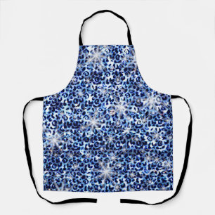 Tablier Bleu Cheetah Étincelles Apron