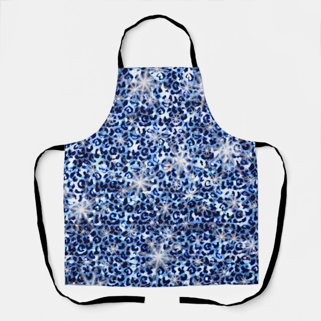 Tablier Bleu Cheetah Étincelles Apron (Recto)