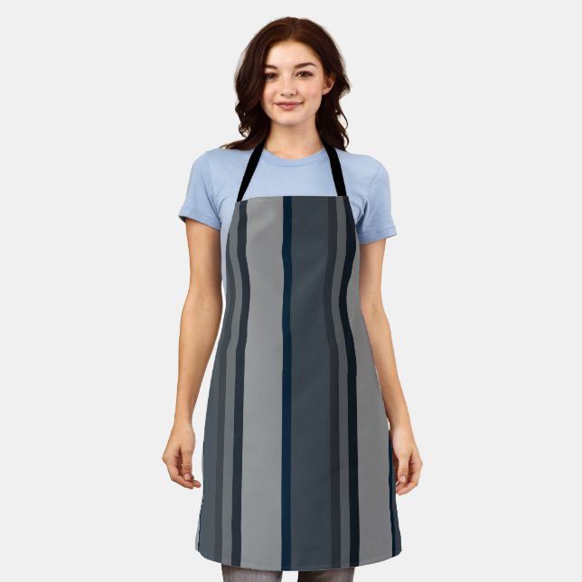 Tablier Bleu et gris (Porté)