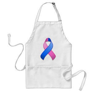 Tablier bleu et rose de ruban de conscience
