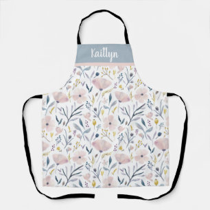 Tablier Bleu et rose Pastel Floral Garden Motif sur mesure
