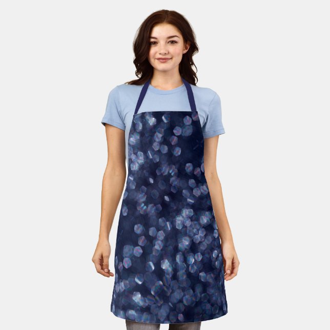 Tablier Bleu étincelle Bokeh Lights Apron (Porté)