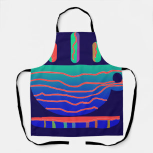 Tablier Bleu Gradient Coffee Breve