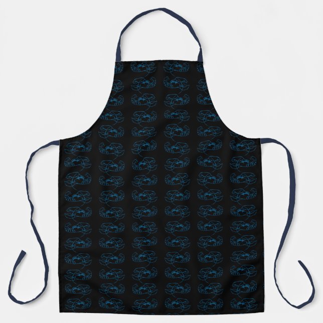 Tablier Bleu Homard Mer Animal Simple Plan Dessin (Recto)