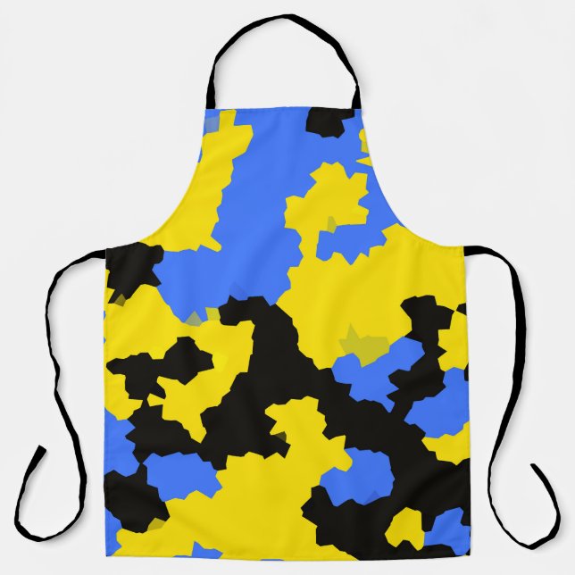 Tablier Bleu Jaune Noir Conception abstraite (Recto)