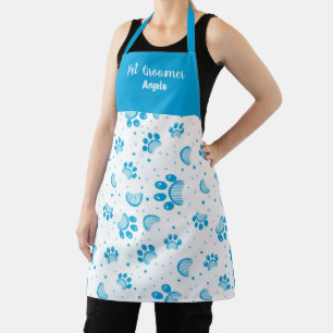Tablier bleu Paw Personnalisé