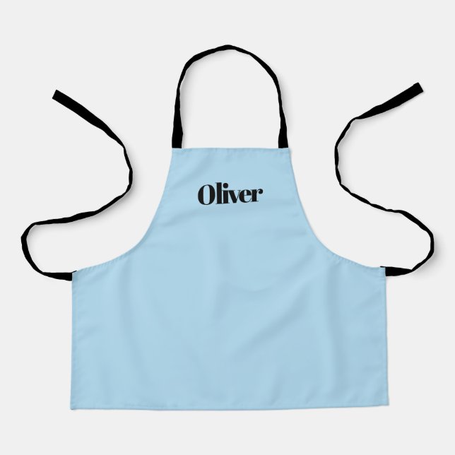 Tablier bleu personnalisé pour les garçons qui cui (Recto)