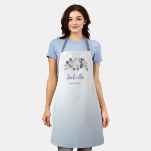 Tablier Bleu poussiéreux floral robe de demoiselle d'honne