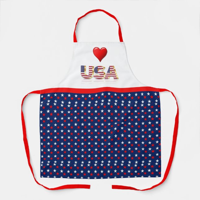Tablier Bleu rouge Patriotique USA 4 juillet (Recto)