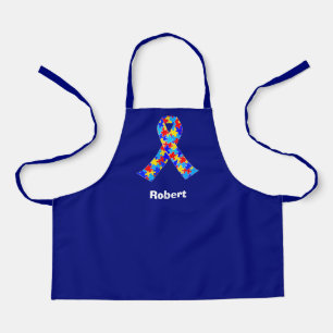 Tablier Bleu ruban de Sensibilisation sur l'autisme person