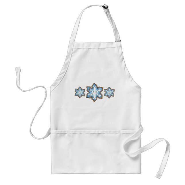 Tablier Bleu Snowflake sucre Cookie Noël Baker hiver (Devant)