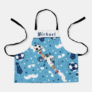 Tablier Bleu Soccer Goalie Goalkeeper Nom de l'enfant