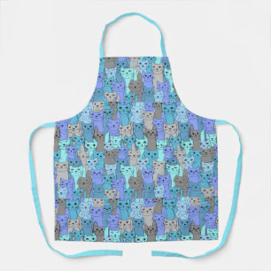Tablier Blue Cats Cats Cats Design
