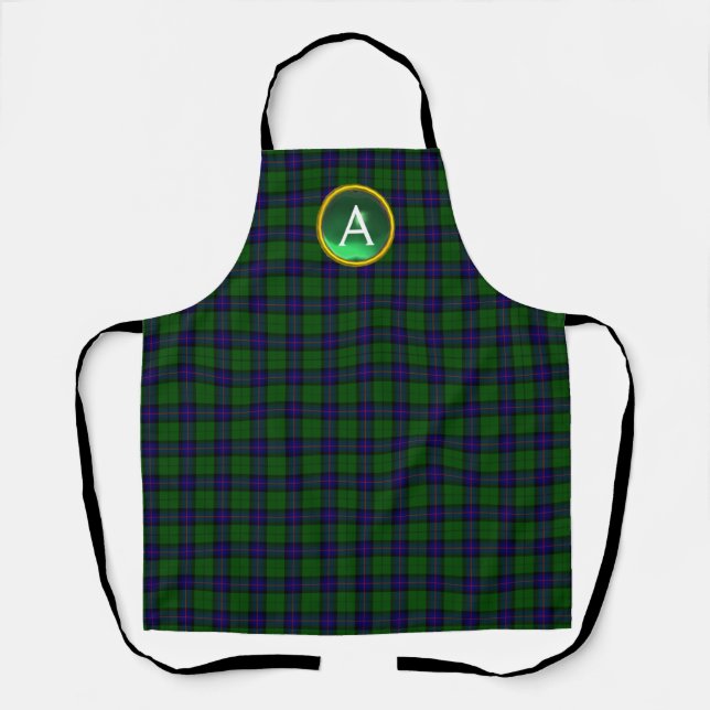 TABLIER BLUE GREEN SCOTT ARMSTRONG TARTAN GEM MONOGRAMME (Recto)