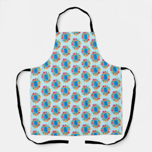 Tablier Blue Island Tortues de mer tropicales Floral
