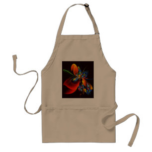Tablier Blue Orange Floral Moderne Art Abstrait Motif #03