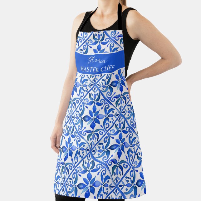 Tablier Blue Talavera Espagnol tuiles cadeaux personnalisé (Insitu)