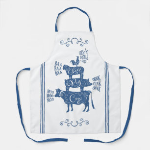 Tablier Blue Vintage Country Farmhouse