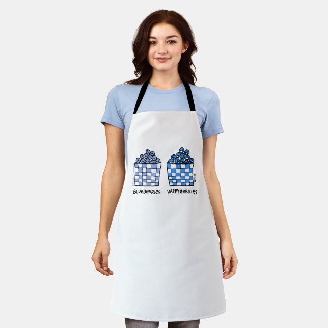Tablier Blueberries Happyberries Cute Funny (Porté)