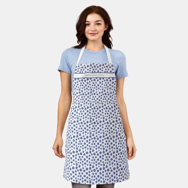 Tablier Blueberry motif personnalisé (Porté)
