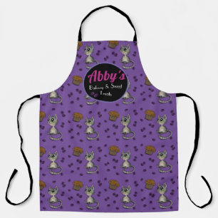 Tablier Blueberry Muffin Boucle Chat Motif Boulangerie per