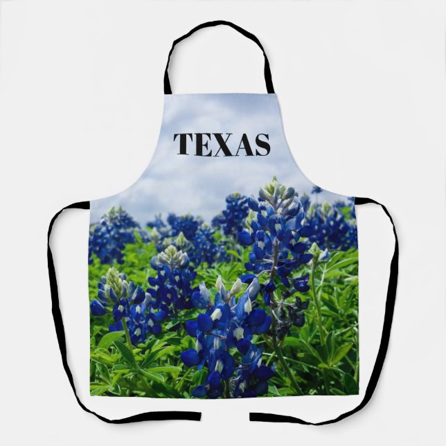 Tablier Bluebonnets Blue Floral Texas Texan Elegant (Recto)