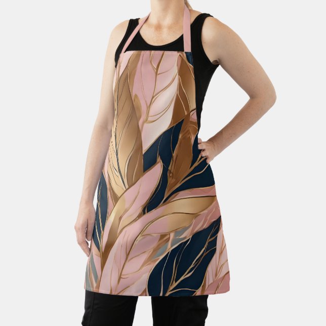 Tablier Blush Pink Gold Modern Boho Collection Feuilles (Insitu)