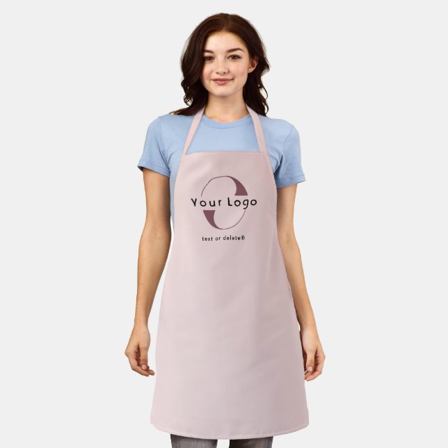 Tablier Blush rose logo Entreprise + texte Marque Entrepri (Porté)