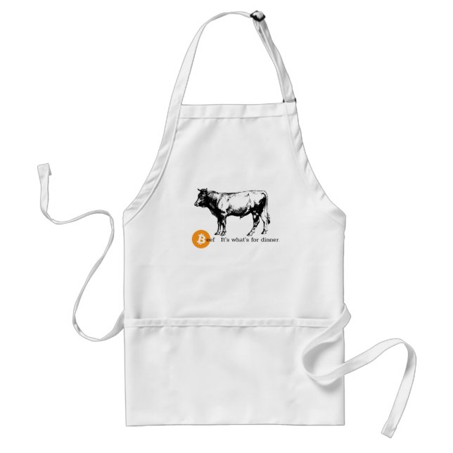 Tablier Boeuf C'est ce qui est pour le dîner Bitcoin Apron (Devant)