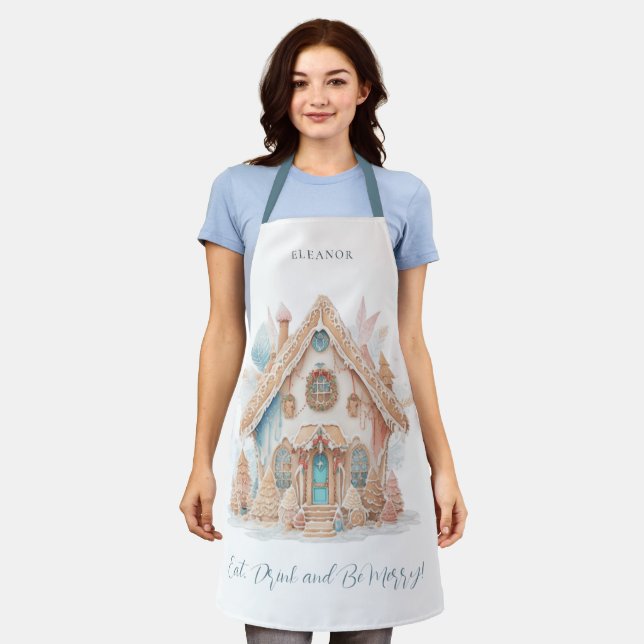 Tablier Boho Gingerbread Maison Nom Manger Boire Soyez Joy (Porté)