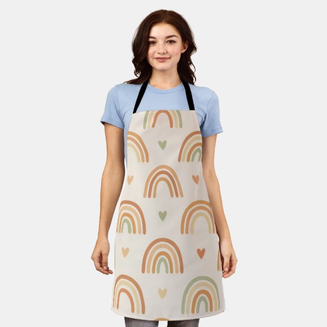 Tablier Boho Rainbow All-Over Print Apron (Porté)