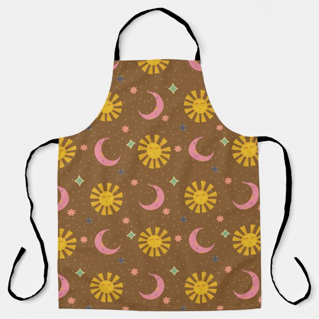 Tablier Boho Soleil & Lune Céleste  (Recto)