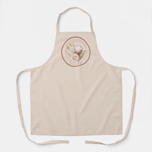 Tablier Boho Watercolor Wildflowers Floral Arranger (Recto)